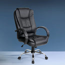 Artiss Executive Office Chair Leather Tilt Black-8