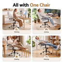 Artiss Executive Office Chair Leather Tilt White-5