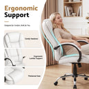 Artiss Executive Office Chair Leather Tilt White-6