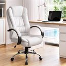 Artiss Executive Office Chair Leather Tilt White-8
