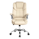 Artiss Executive Office Chair Leather Tilt Beige-3