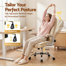 Artiss Executive Office Chair Leather Tilt Beige-4