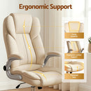 Artiss Executive Office Chair Leather Tilt Beige-6