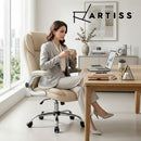 Artiss Executive Office Chair Leather Tilt Beige-9
