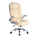 Artiss Executive Office Chair Leather Tilt Beige-1