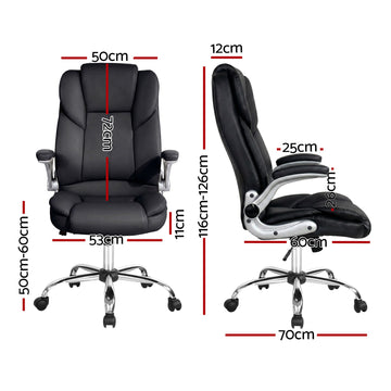 Artiss Executive Office Chair Leather Tilt Black - 0