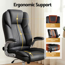 Artiss Executive Office Chair Leather Tilt Black-6