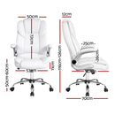 Artiss Executive Office Chair Leather Tilt White-2