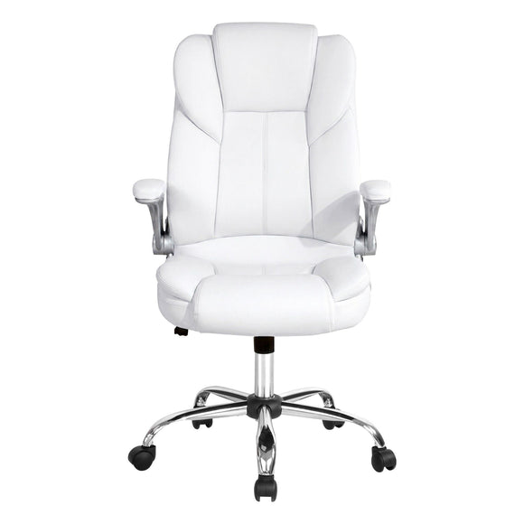 Artiss Executive Office Chair Leather Tilt White