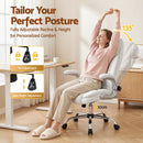 Artiss Executive Office Chair Leather Tilt White-4