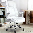 Artiss Executive Office Chair Leather Tilt White-10