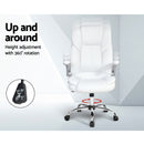 Artiss Executive Office Chair Leather Tilt White-4