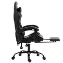 Artiss Gaming Office Chair Executive Computer Leather Chairs Footrest Grey-4