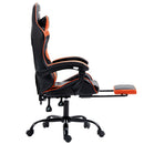 Artiss Gaming Office Chair Executive Computer Leather Chairs Footrest Orange-4