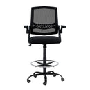 Artiss Office Chair Drafting Stool Mesh Chairs Black-3