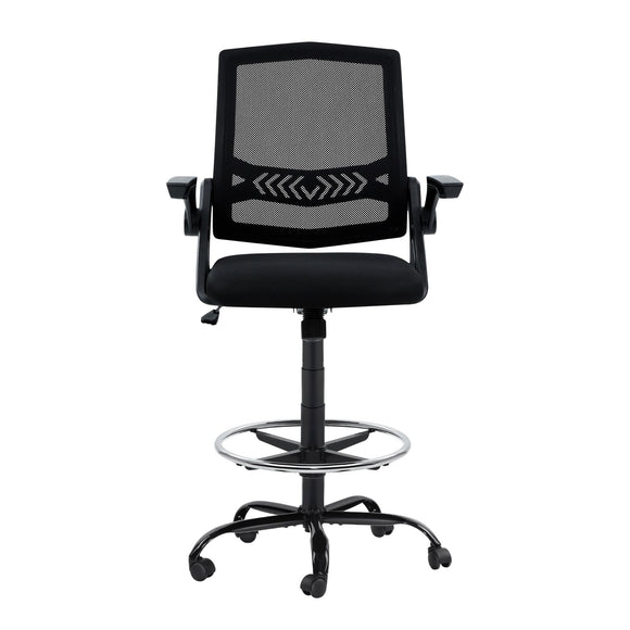 Artiss Office Chair Drafting Stool Mesh Chairs Black