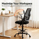 Artiss Office Chair Drafting Stool Mesh Chairs Black-7