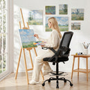 Artiss Office Chair Drafting Stool Mesh Chairs Black-9