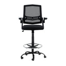 Artiss Office Chair Drafting Stool Mesh Chairs Black-3