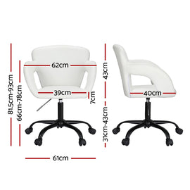 Artiss Office Chair Mid Back White - 0