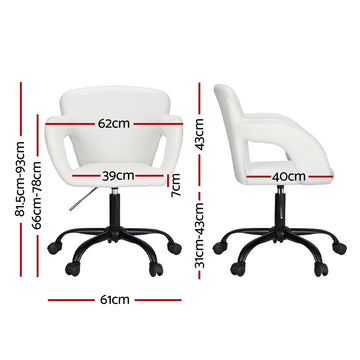Artiss Office Chair Mid Back White - 0