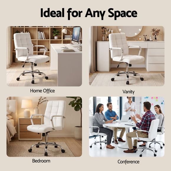 Artiss Office Chair Seat PU Work Computer Desk Chairs