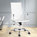 Artiss Office Chair Conference Chairs PU Leather High Back White-7