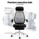 Artiss Mesh Office Chair Recliner Black White-4