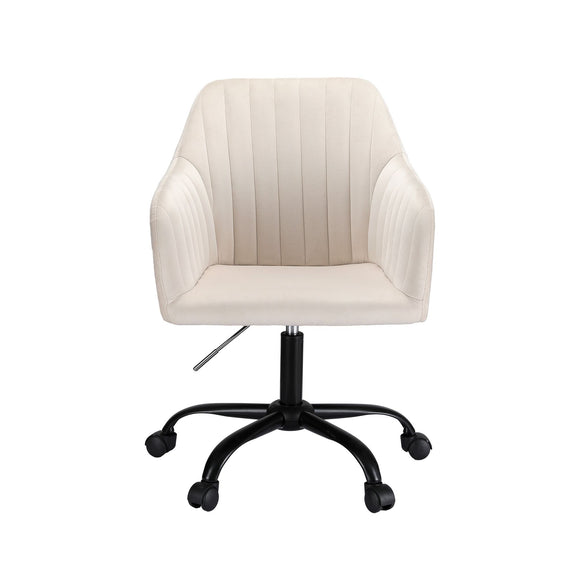 Artiss Office Chair Velvet Seat Cream