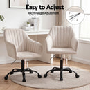 Artiss Office Chair Velvet Seat Cream-4