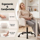 Artiss Office Chair Velvet Seat Cream-5