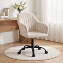 Artiss Office Chair Velvet Seat Cream-10