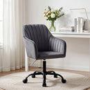 Artiss Office Chair Velvet Seat Dark Grey-10