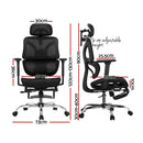 Artiss Ergonomic Office Chair Footrest Black-2