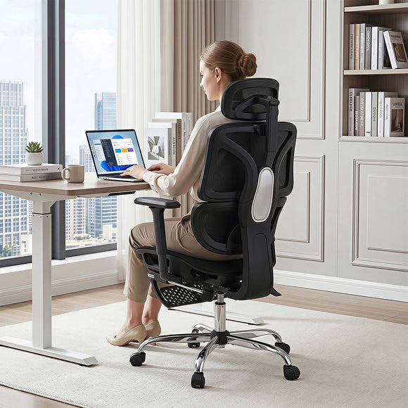 Artiss Ergonomic Office Chair Footrest Black