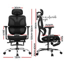 Artiss Ergonomic Office Chair Footrest Black-2