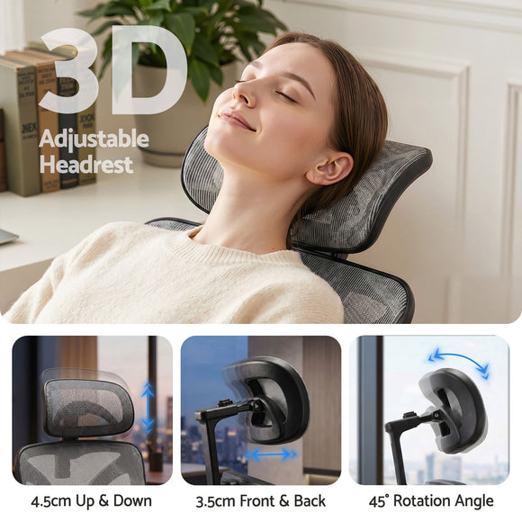 Artiss Ergonomic Office Chair Footrest Grey