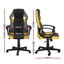 Artiss Gaming Office Chair Computer Executive Racing Chairs High Back Yellow-2