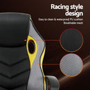 Artiss Gaming Office Chair Computer Executive Racing Chairs High Back Yellow-4
