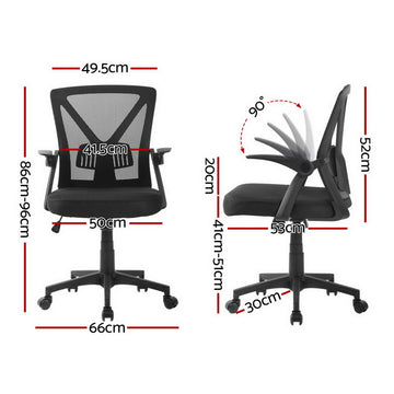 Artiss Mesh Office Chair Mid Back Black - 0