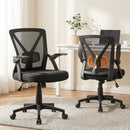 Artiss Mesh Office Chair Mid Back Black-10