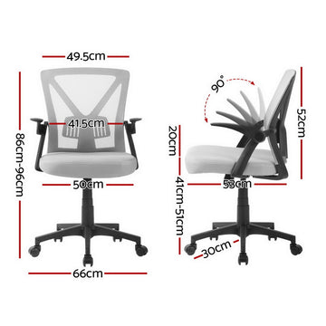 Artiss Mesh Office Chair Mid Back Grey - 0