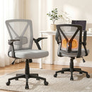 Artiss Mesh Office Chair Mid Back Grey-10