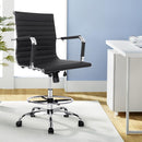 Artiss Office Chair Drafting Stool Leather Chairs Black-7