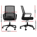 Artiss Mesh Office Chair Computer Gaming Desk Chairs Work Study Mid Back Black-2