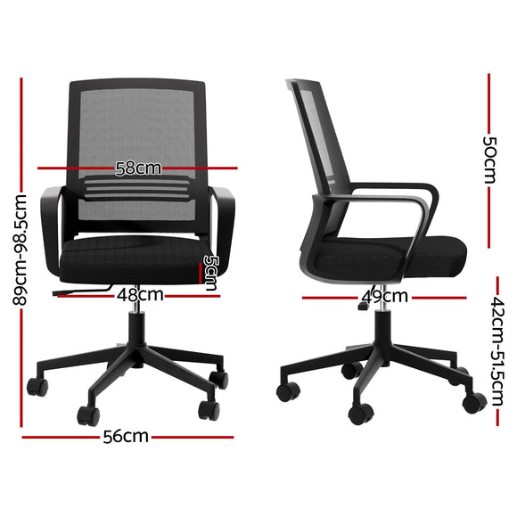 Artiss Mesh Office Chair Computer Gaming Desk Chairs Work Study Mid Back Black