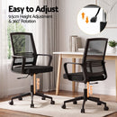 Artiss Mesh Office Chair Computer Gaming Desk Chairs Work Study Mid Back Black-5
