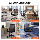 Artiss Mesh Office Chair Computer Gaming Desk Chairs Work Study Mid Back Black-8