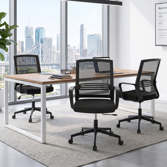 Artiss Mesh Office Chair Computer Gaming Desk Chairs Work Study Mid Back Black
