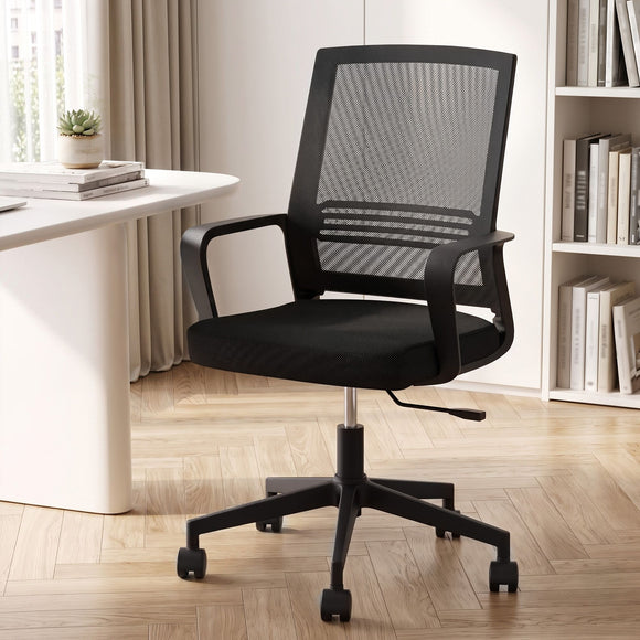 Artiss Mesh Office Chair Computer Gaming Desk Chairs Work Study Mid Back Black